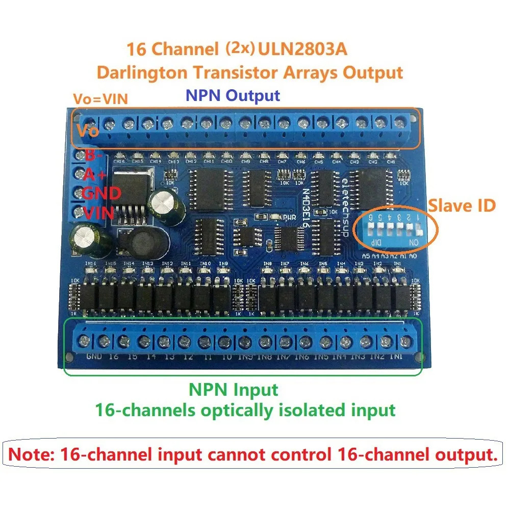DC 12V 24V 16 in out RS485 원격 제어 스위치 PLC IO 확장보드 Modbus RTU 모듈