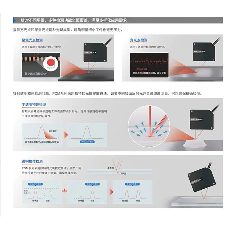 광정밀 레이저 변위센서 고정밀 검정색 반사판 두께 고도 측정 진동 PDM