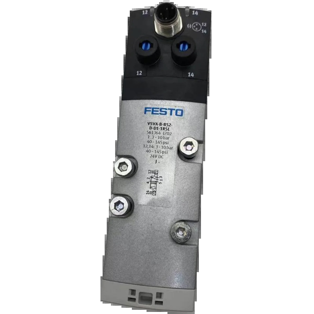 FESTO 투 포지션 5 웨이 더블 컷 솔레노이드 밸브 VSVA-B-B52-D-D1-1R5L 561364 포장