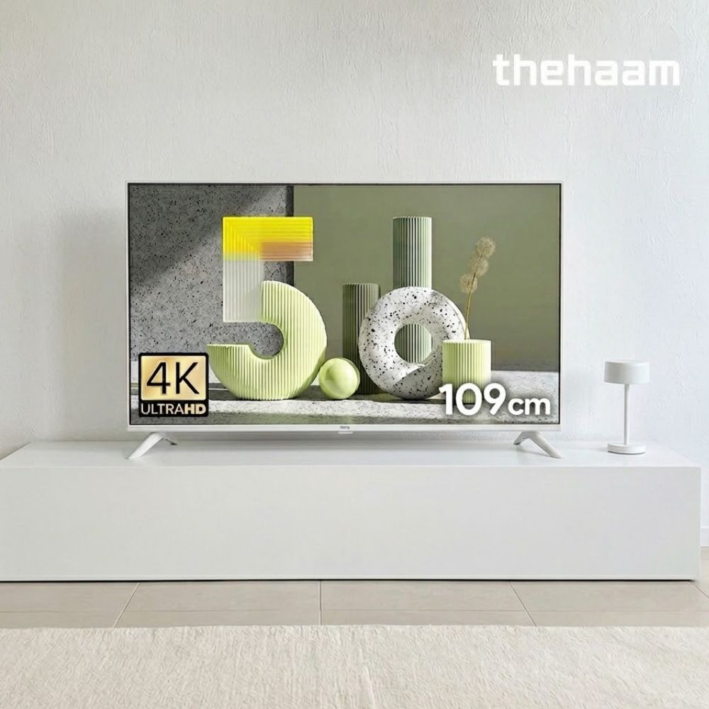 더함 CHiQ 구글 5.0 화이트 TV 109cm(43인치), 4K UHD, 고객직접설치(택배) - 상품 이미지