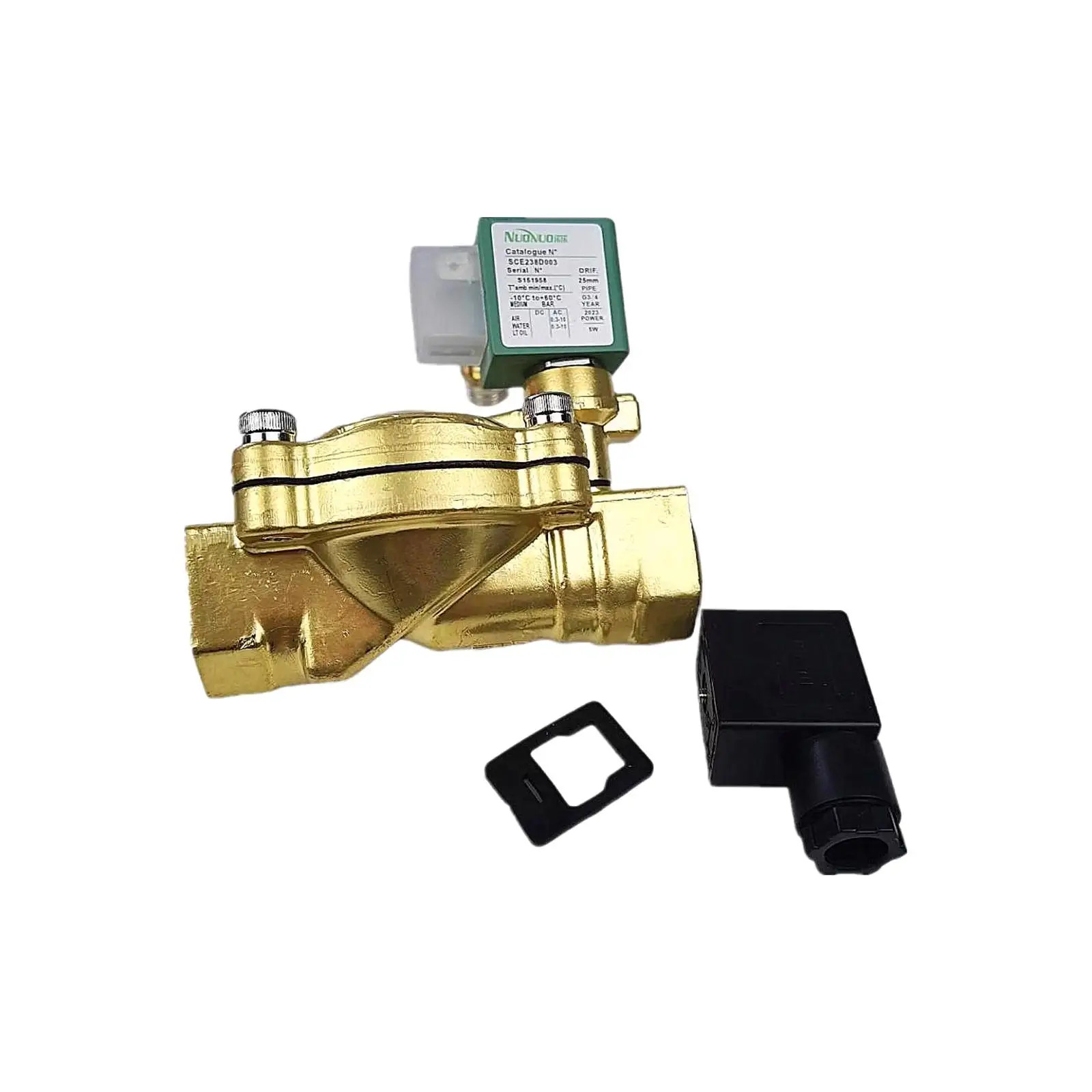 솔레노이드 밸브 SCE238D005 AC220V G1 인치 DN25 32mm 워터 구리 에어 DC24V