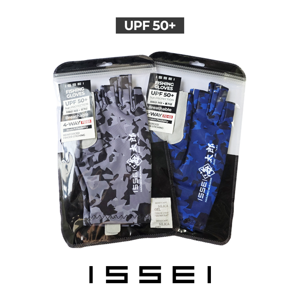 ISSEI 잇세이 피싱 글러브 4컷 낚시장갑 자외선 차단 - 상품 이미지