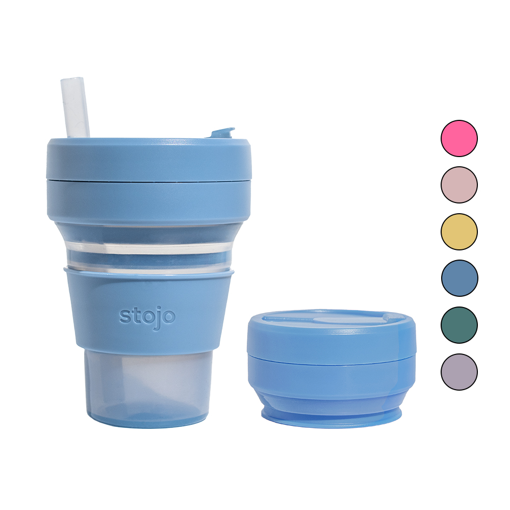 스토조 접이식 실리콘 텀블러 비기 컬렉션 470ml, 젤리 스틸 - 상품 이미지