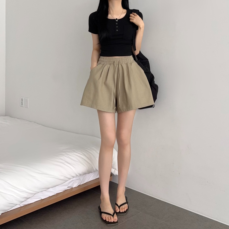 여성 여름바지 라인 데님 숏팬츠 이미지 6
