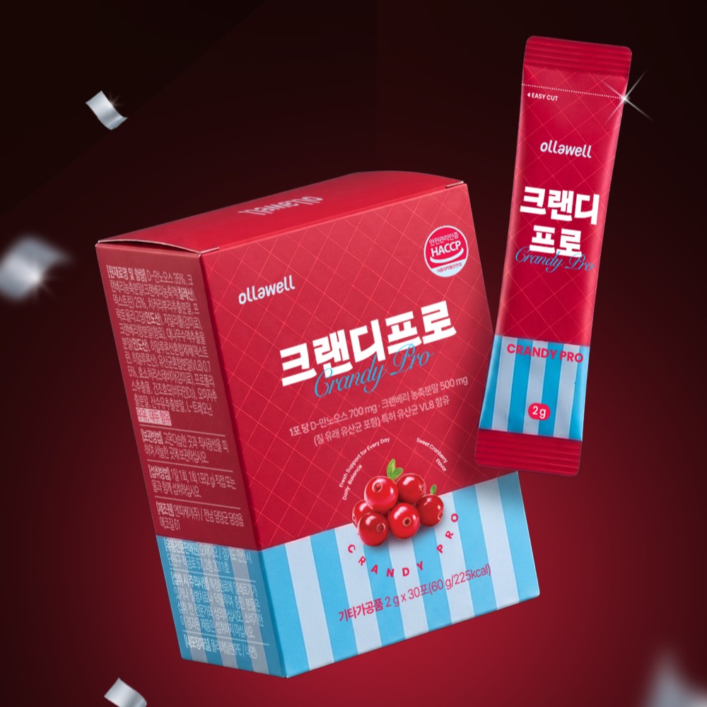 크랜디프로 크랜베리 디만노스 디마노스 질유산균 여성 Y존 케어 크린베리 30포, 4개 - 상세 이미지 5