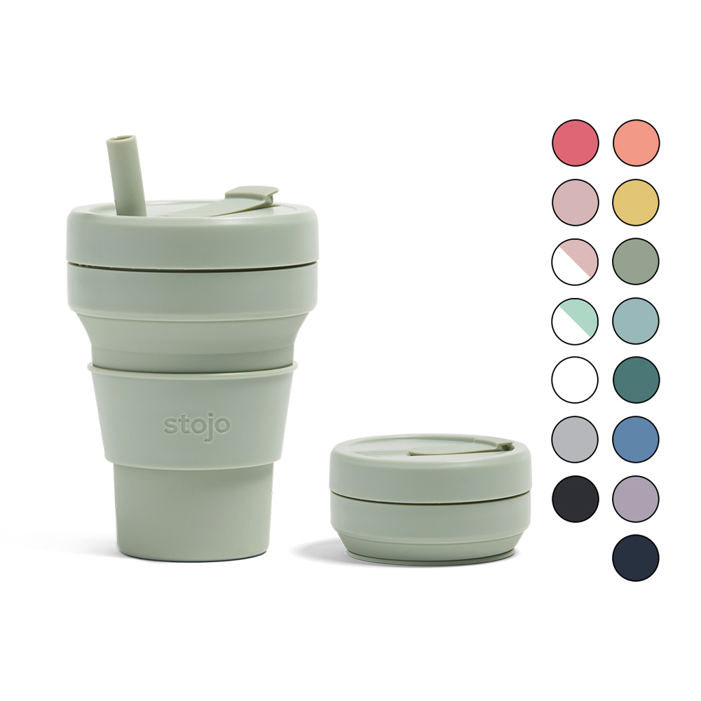 스토조 접이식 실리콘 텀블러 비기 컬렉션 470ml, 세이지 - 상품 이미지