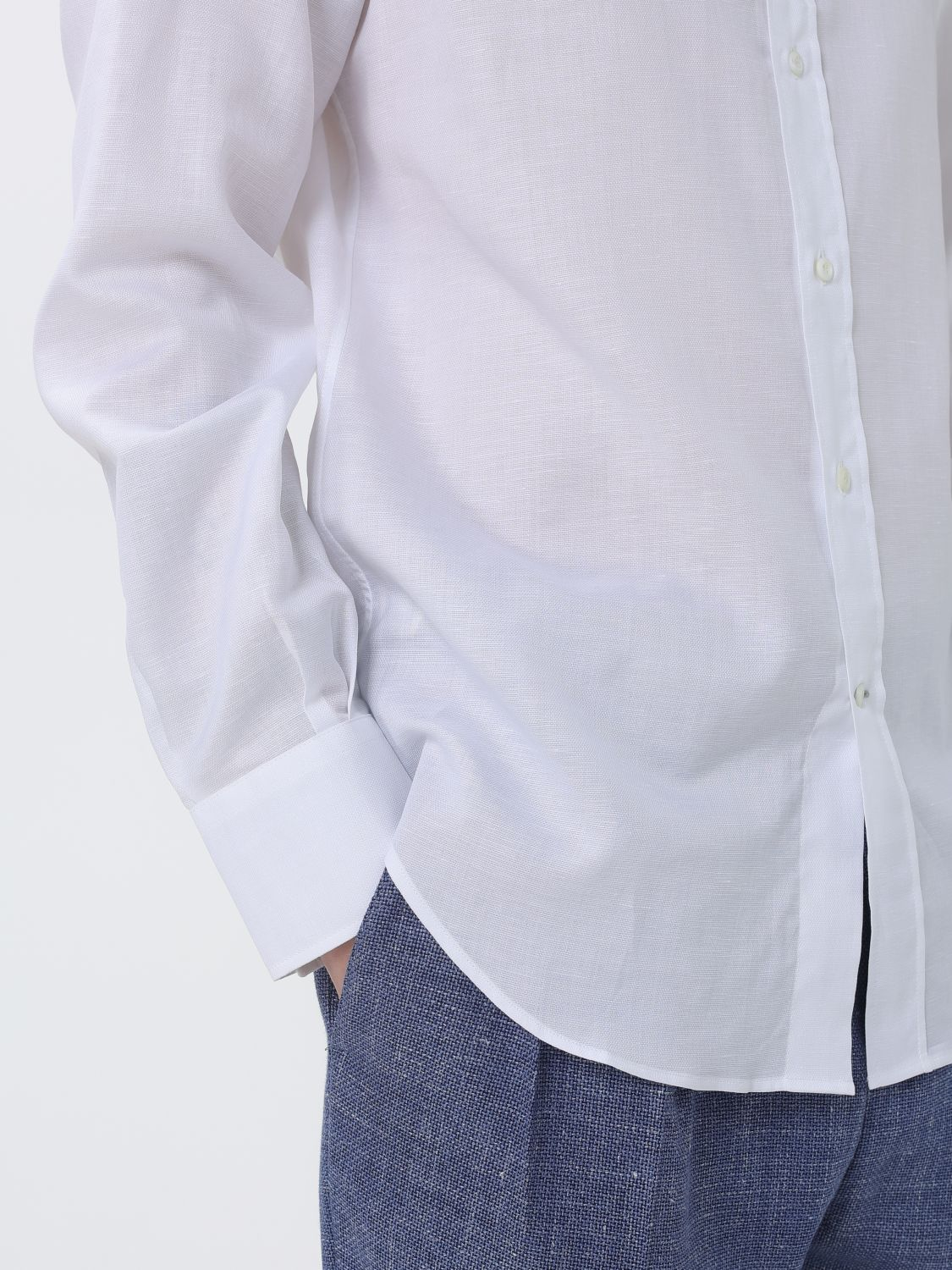 브루넬로 쿠치넬리 남성 셔츠 SS26 MA6970028 C001 - 상세 이미지 5