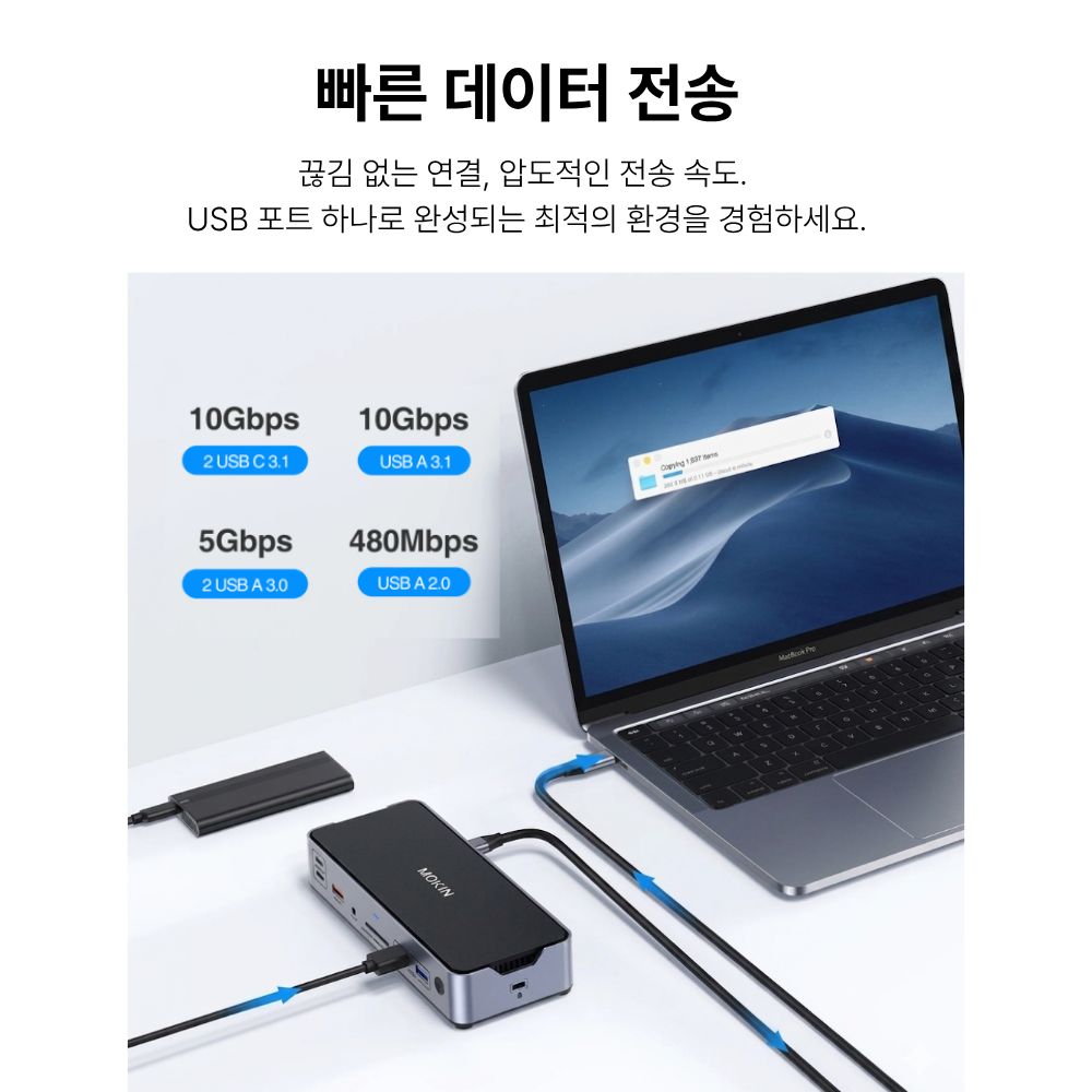 15in1 도킹스테이션 HDMI C타입 DP USB 멀티 허브 노트북 모니터 - 상세 이미지 4