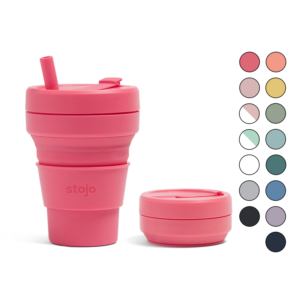 스토조 접이식 실리콘 텀블러 비기 컬렉션 470ml, 피오니 - 상품 이미지
