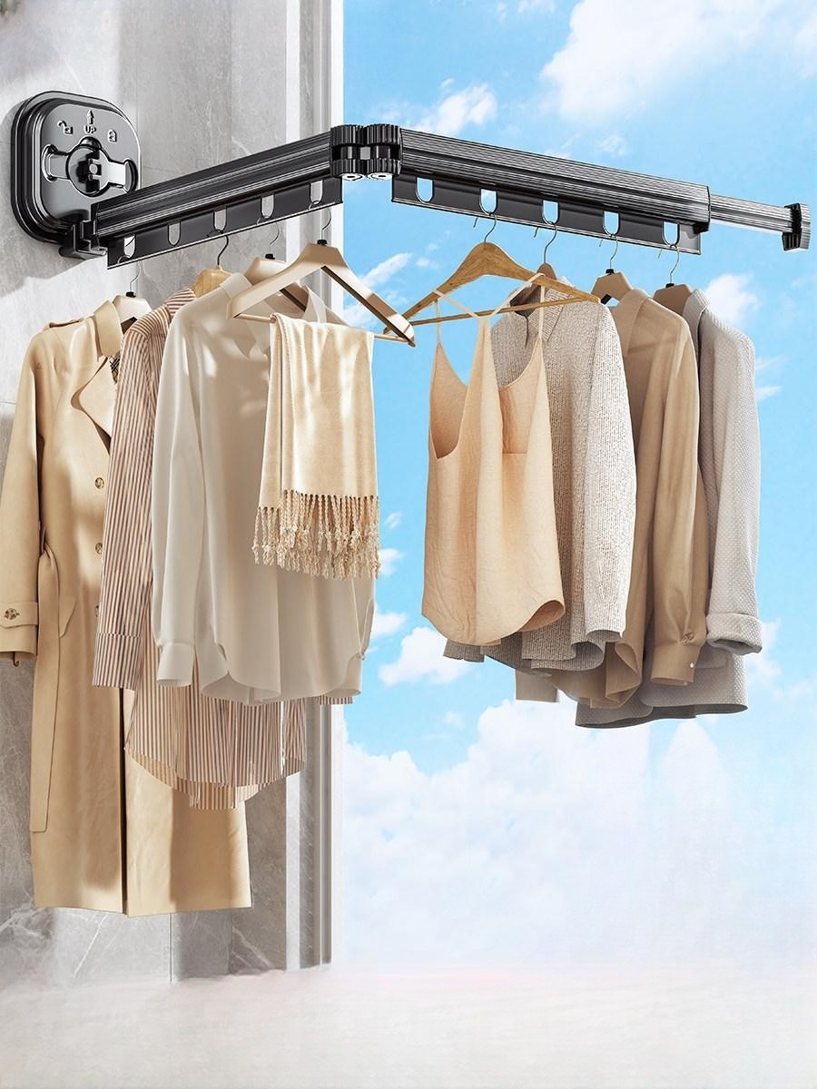 상부 건조대 발코니 슬라이드 천장 행거 베란다빨래걸이 풀아웃 바지걸이 옷걸이 틈새 - 상품 이미지