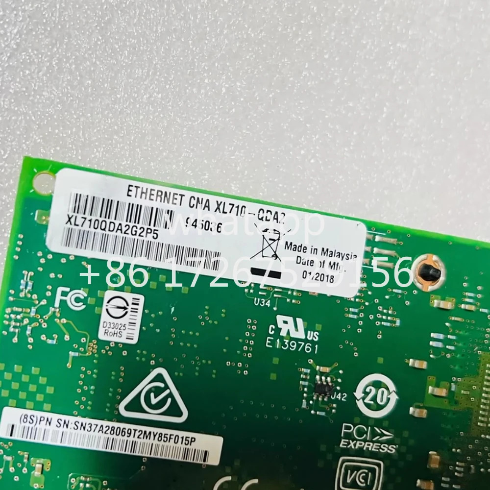 XL710-QDA2 40G XL710 광섬유 듀얼 포트기가비트 이더넷 카드 XL710QDA2BLK XL710QDA2G2P5