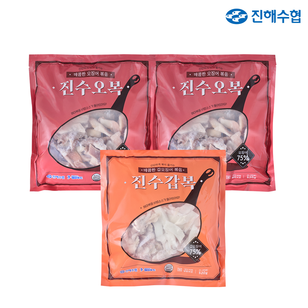 진해수협 진수오복 2개 + 진수갑복 1개 520g 총 3팩 세트 - 상품 이미지