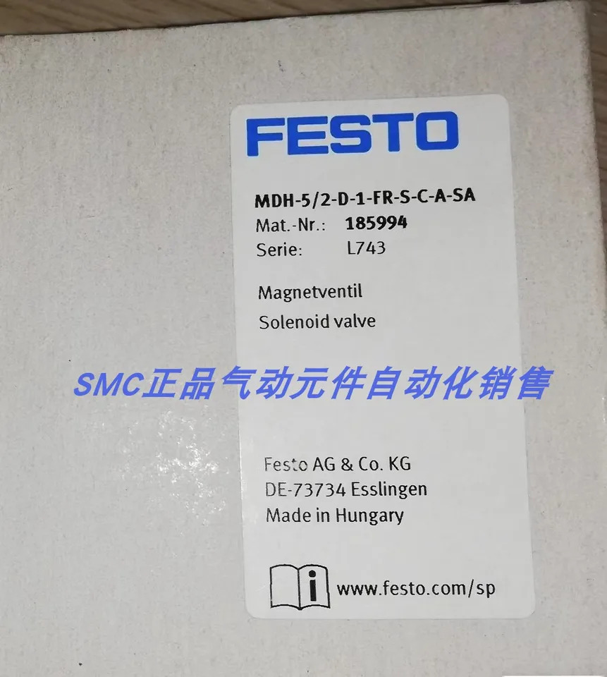 FESTO 솔레노이드 밸브 MDH-5 2-D-1-FR-S-C-A-SA No.185994 포장