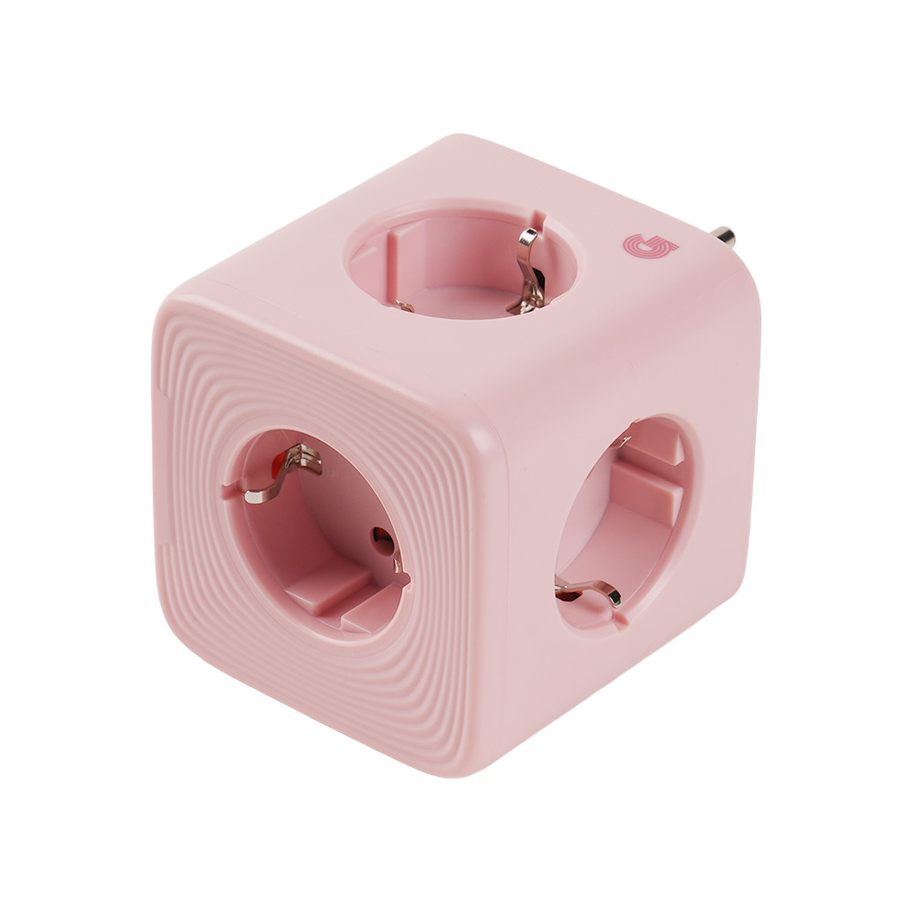 지클릭커 멀티마스터 블록 휴대용 5구 멀티탭 고용량 4000W 콘센트형 BL-500 핑크 - 상품 이미지