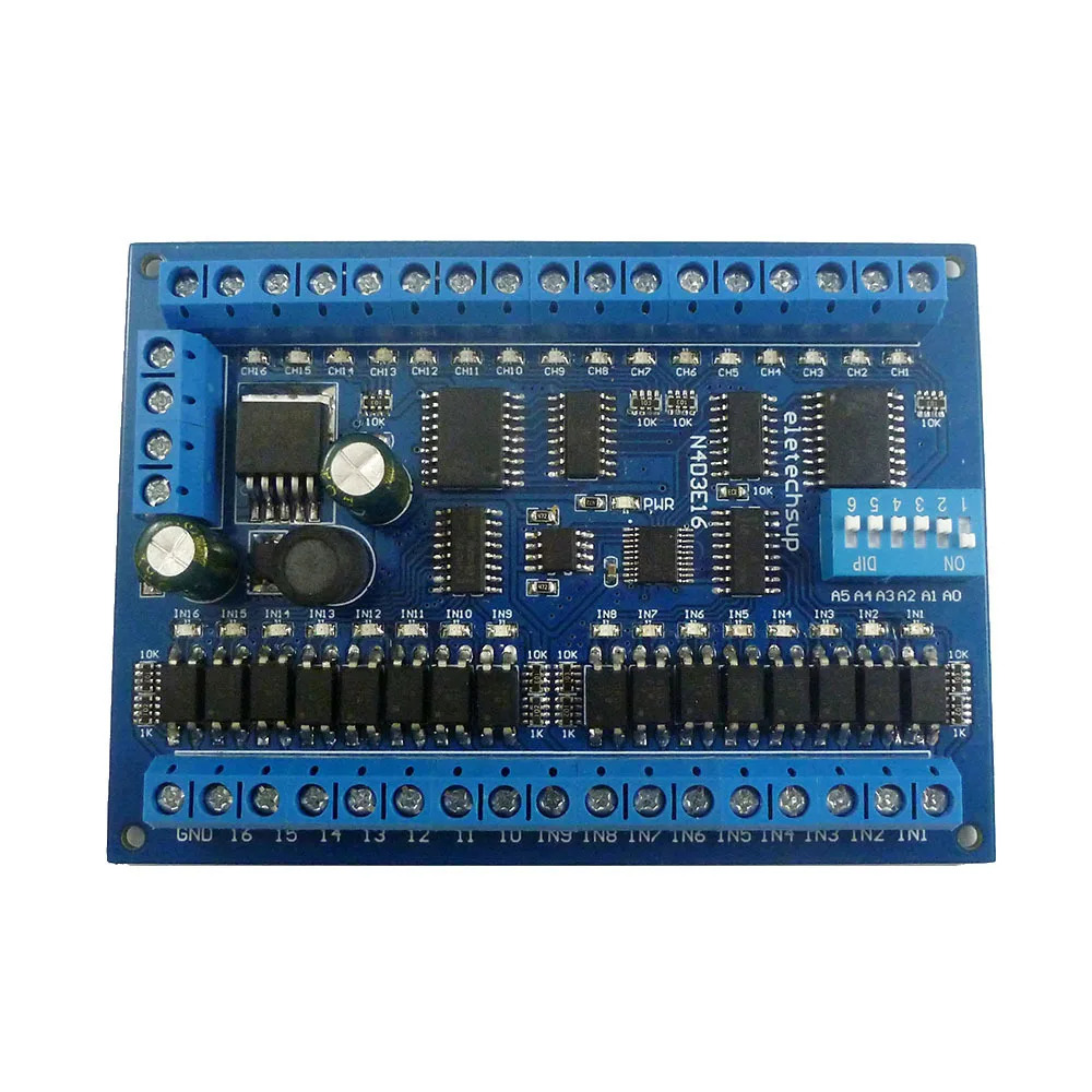 DC 12V 24V 16 in out RS485 원격 제어 스위치 PLC IO 확장보드 Modbus RTU 모듈