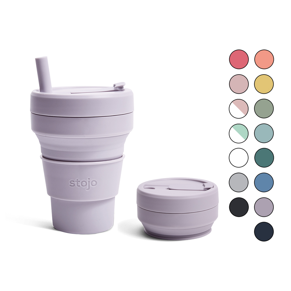 스토조 접이식 실리콘 텀블러 비기 컬렉션 470ml, 라일락 - 상품 이미지