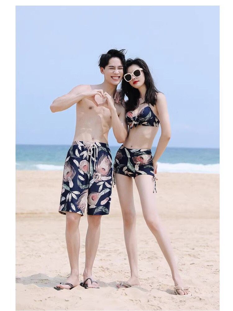 신혼여행 바캉스 루즈핏 반팔티셔츠 커플 커플룩 상의 남녀공용 캐주얼 데일리 여름 남여공용 - 상세 이미지 2