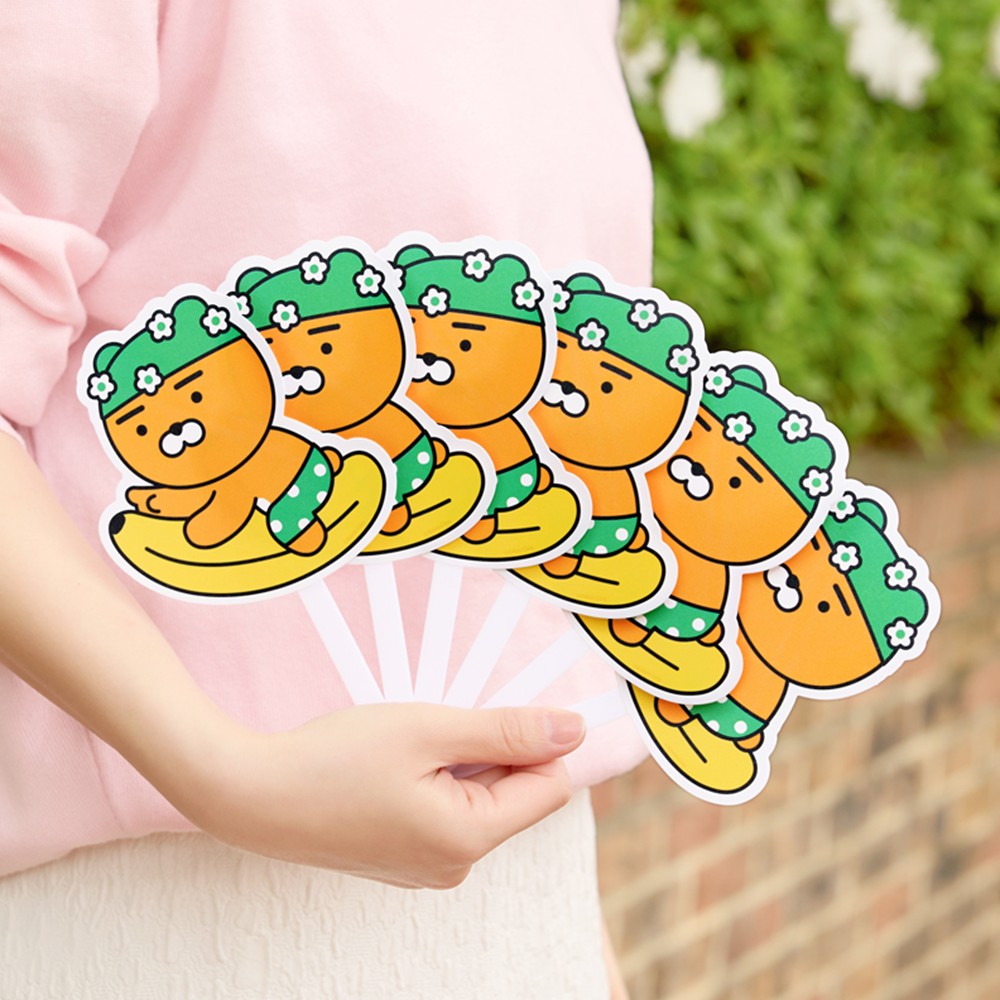 라이언 접이식 부채 미니 휴대용 행사 선물 카카오 - 상품 이미지