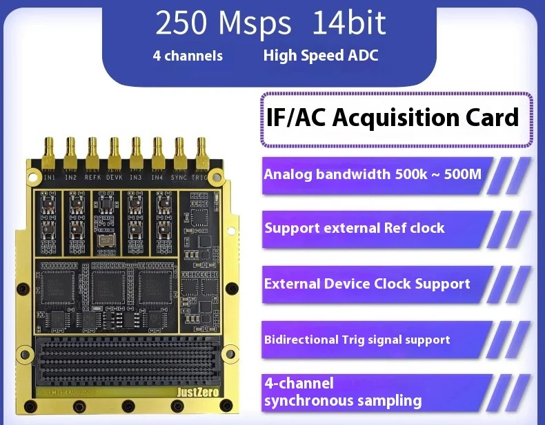 고속 AD 250M AD9643 ADC 수집 카드 FMC