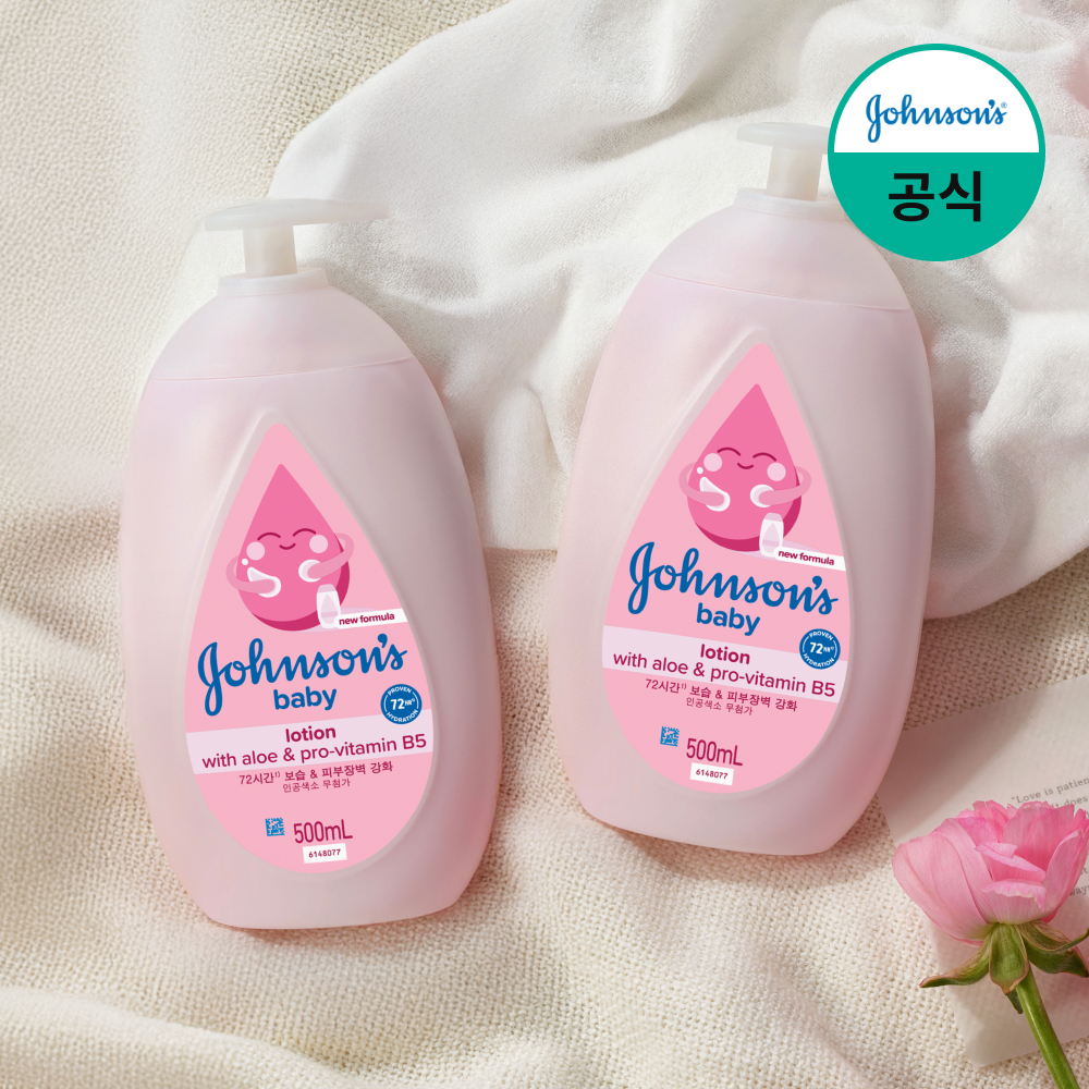 [+100mL본품] 존슨즈베이비 바디로션 500ml, 핑크, 2개 - 상품 이미지