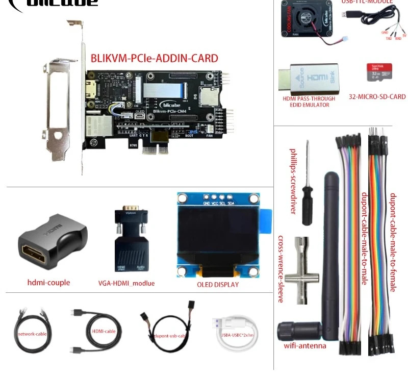 PCle IP Pi Overip Blikvm 라즈베리 V3 모Pikvm HDMI CSI KVM