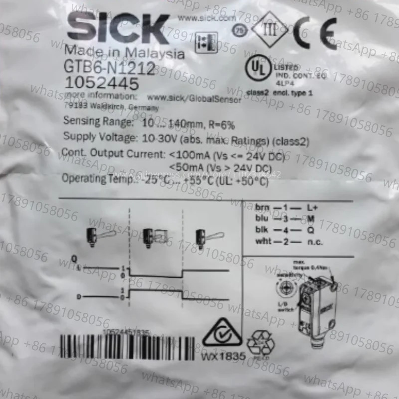 원본 SICK 광전센서 B6-N1212 B6-N1211 B6-P1212 B6-P1211