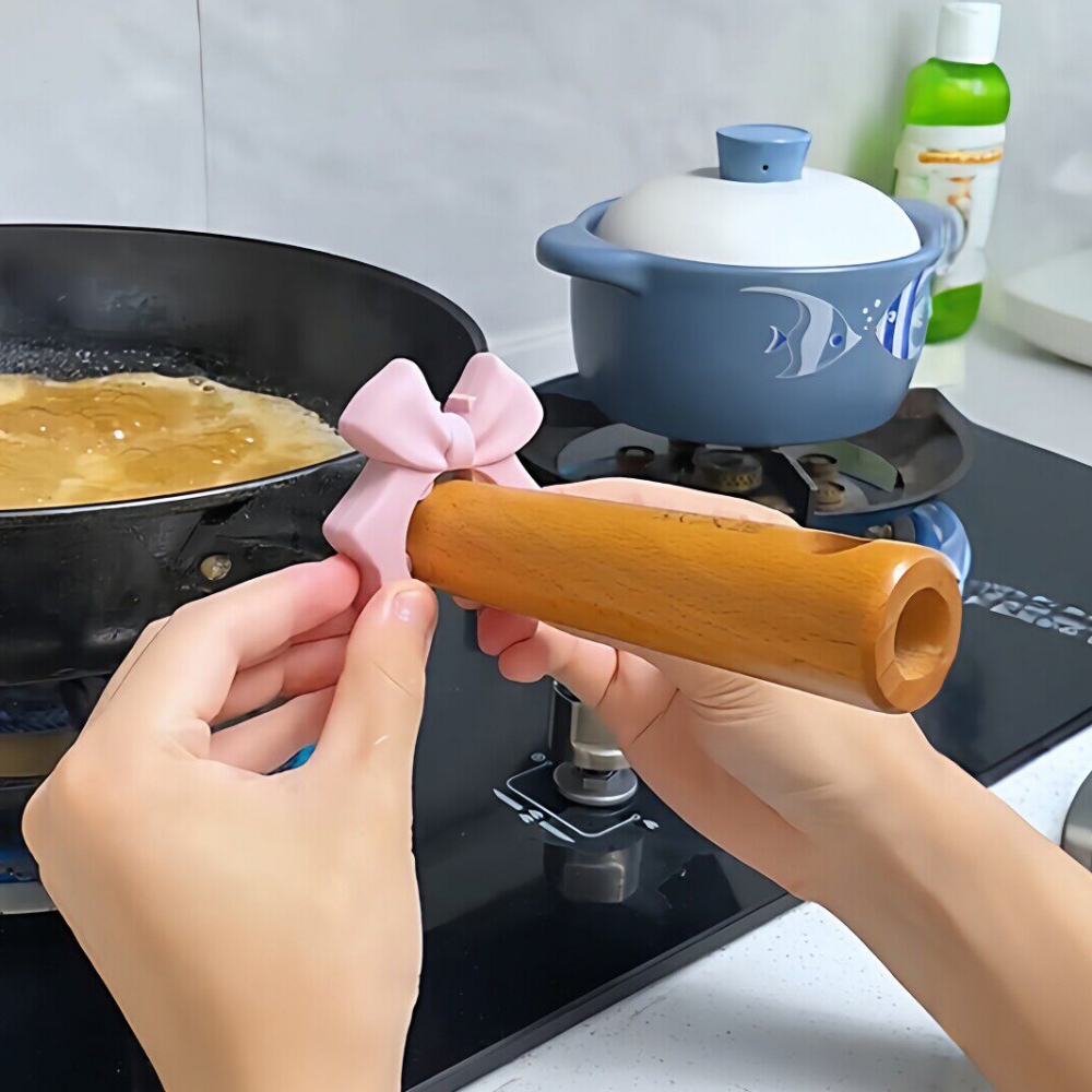 1+1 리본 조리도구 거치대 후라이팬 웍 편수냄비 뒤집개 국자 키친툴 실리콘 받침대 - 상세 이미지 2