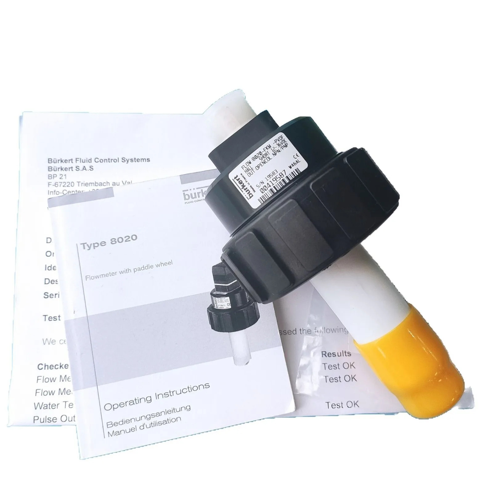 바오드 burkert8020 유량센서 FKM PVDF 12-36V 00419587 바오디 유량계