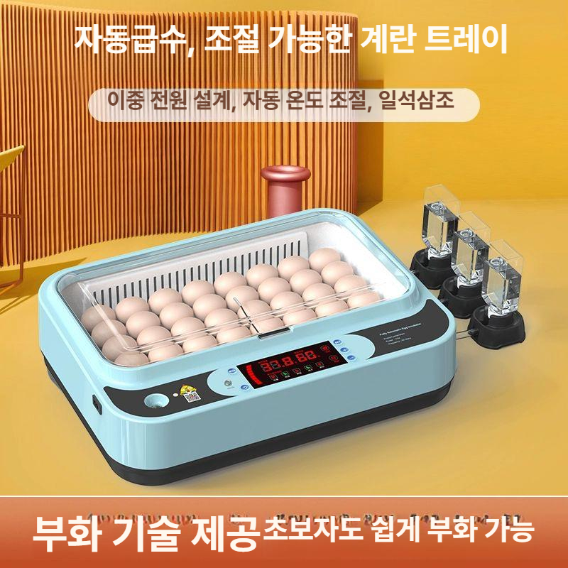 병아리 달걀 부화기 계란 오리 닭 조류 메추리 유정란 수조 10알 (알 투과+날짜 표시+온도 표시) - 상세 이미지 2