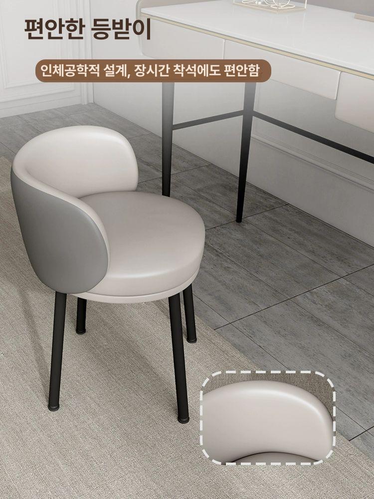 메이크업 의자 등받이 화장대 인테리어 침실 벨벳 럭셔리 엔틱 파우더룸 뷰티체어 - 상세 이미지 3