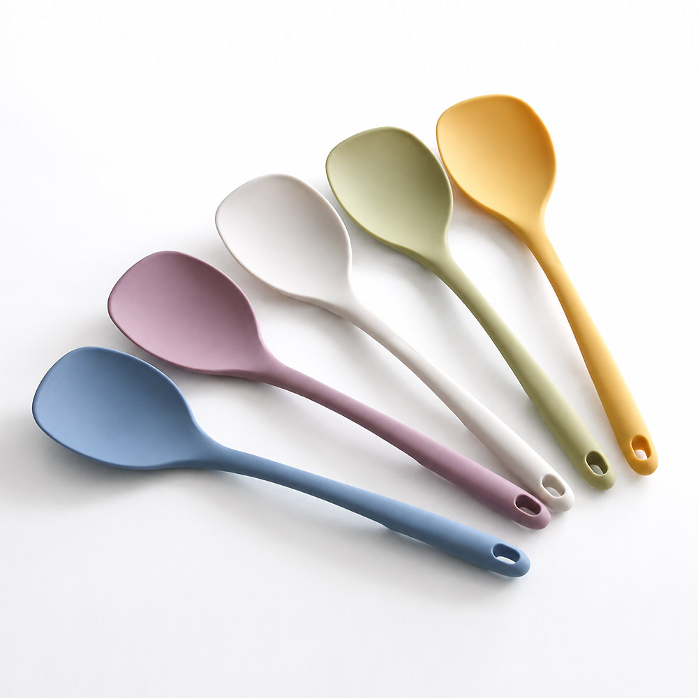 컬러핏 실리콘 멀티 스푼 특대 왕스푼 5colors 다용도 볶음 요리 주방 주걱 조리도구 - 상품 이미지