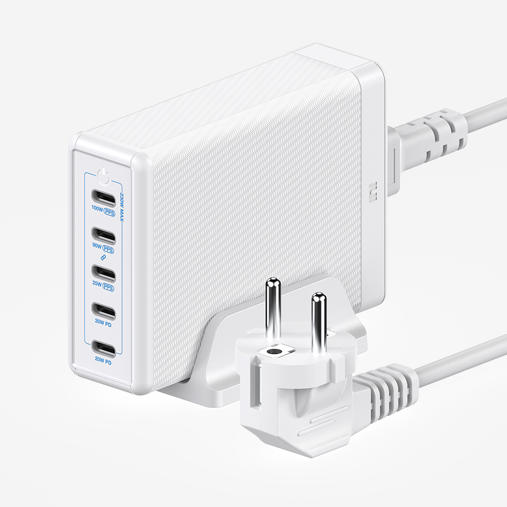 USB PD 230W PPS GaN 접지 멀티 초고속 충전기 GE610 화이트