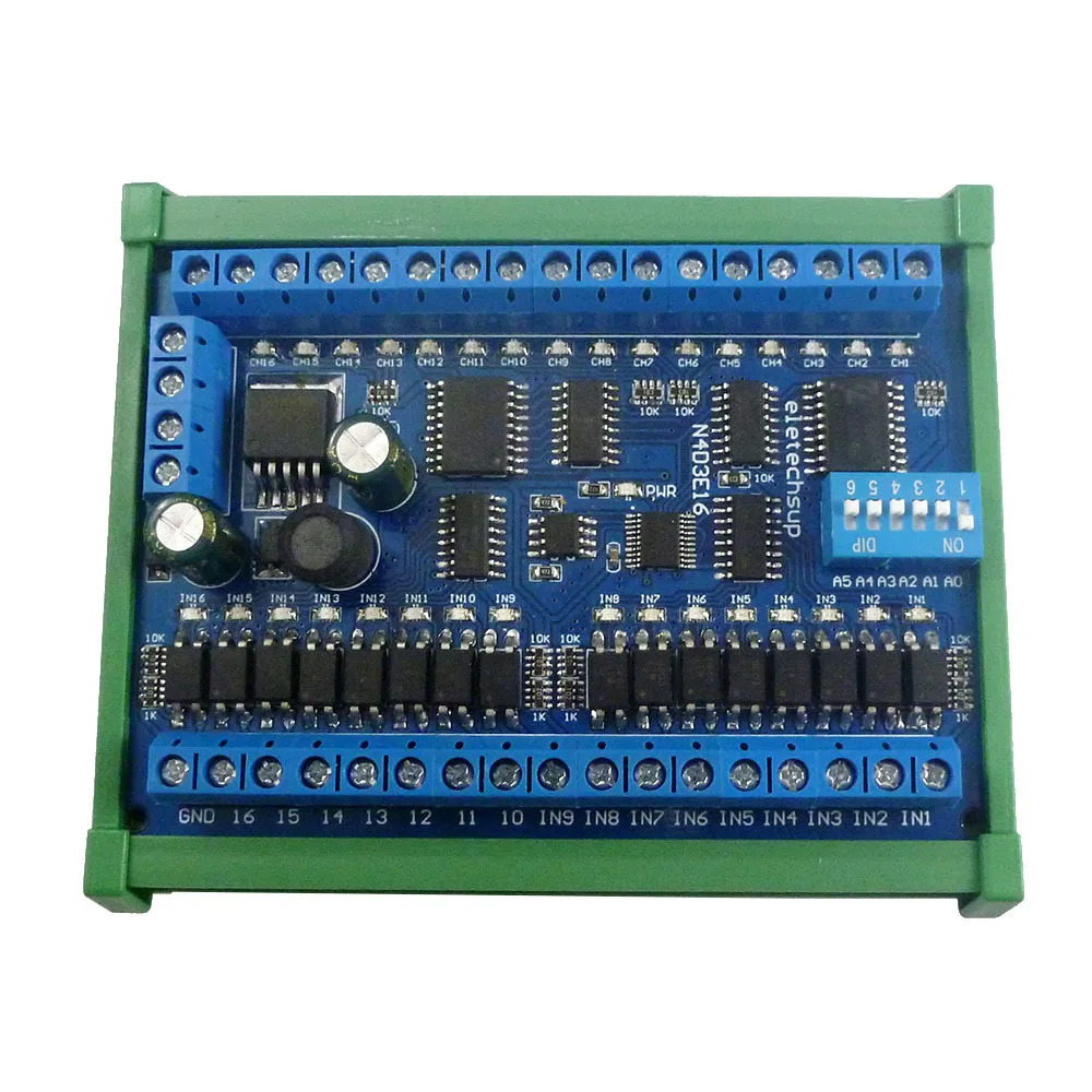 DC 12V 24V 16 in out RS485 원격 제어 스위치 PLC IO 확장보드 Modbus RTU 모듈