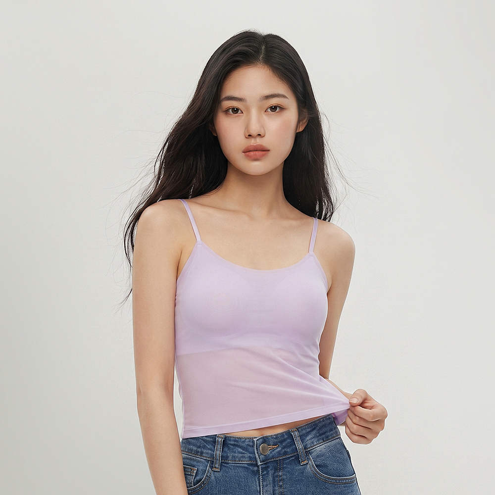 힙핑크 에어리 심리스 쿨링 브라캡 끈나시 (일체형패드) - 상품 이미지