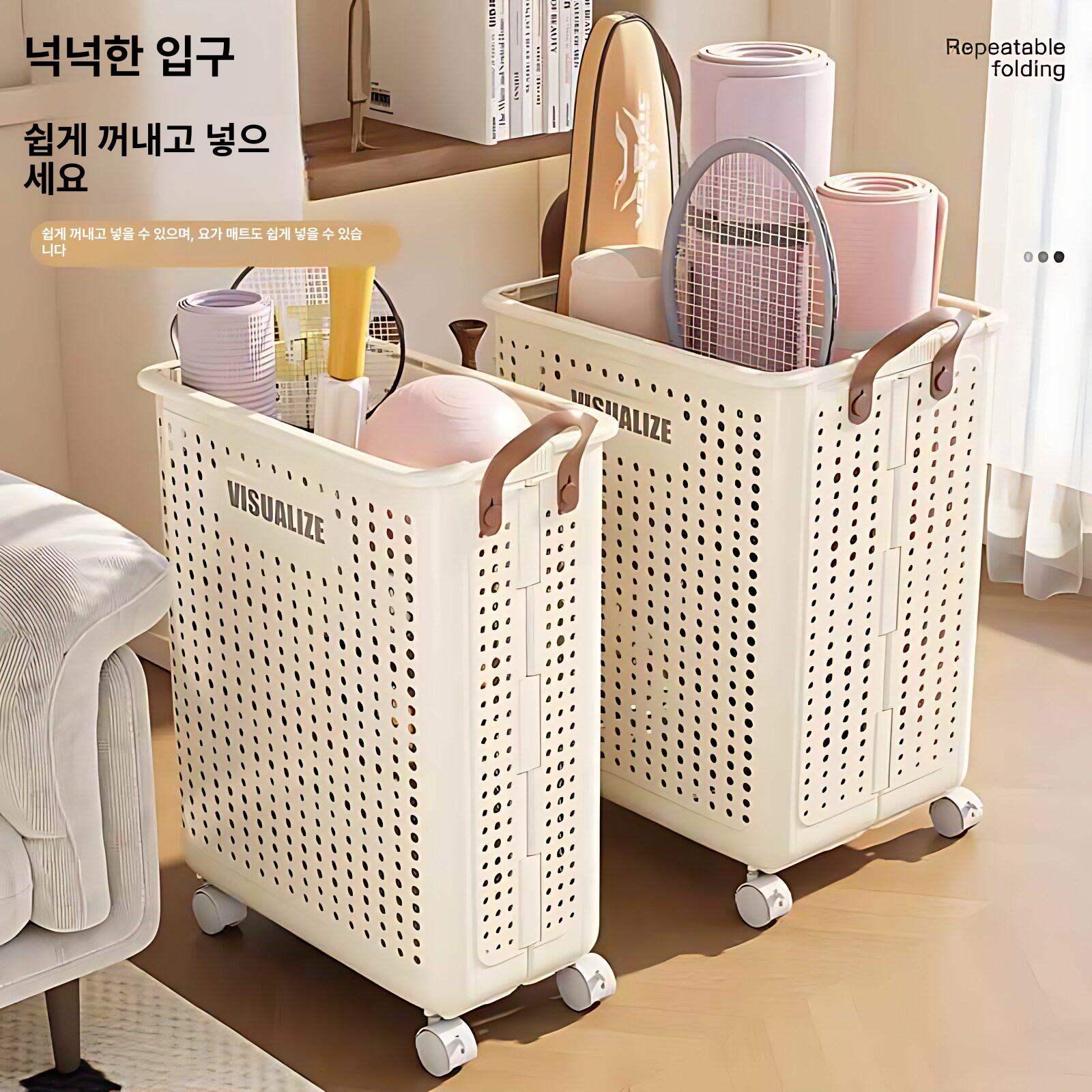 운동용 다용도바구니 박스 사각 수납함 수납바스켓 정리바구니 선반 수납정리용품 - 상세 이미지 5