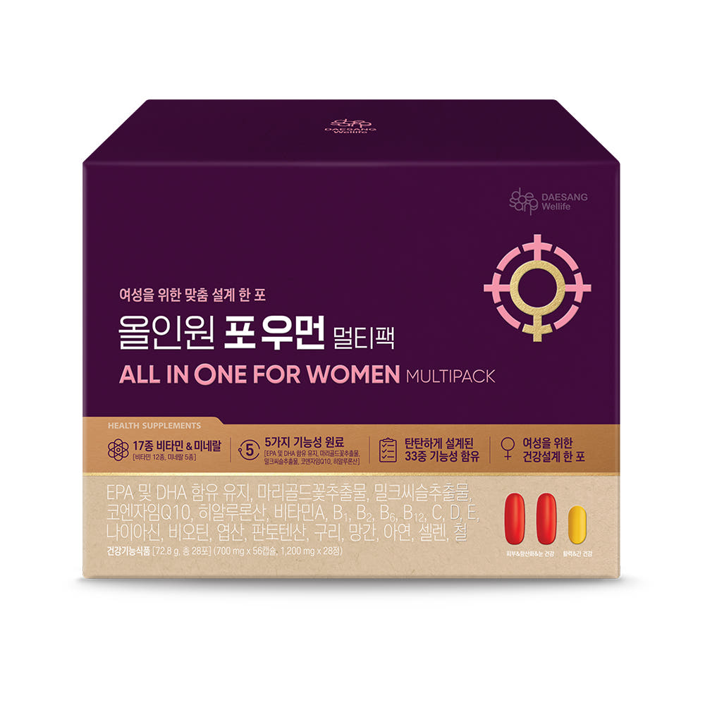 웰라이프 올인원 포 우먼 멀티팩 14포, 2개 — 여성에게 필요한 영양, 왜 한 번에 챙겨야 할까요?