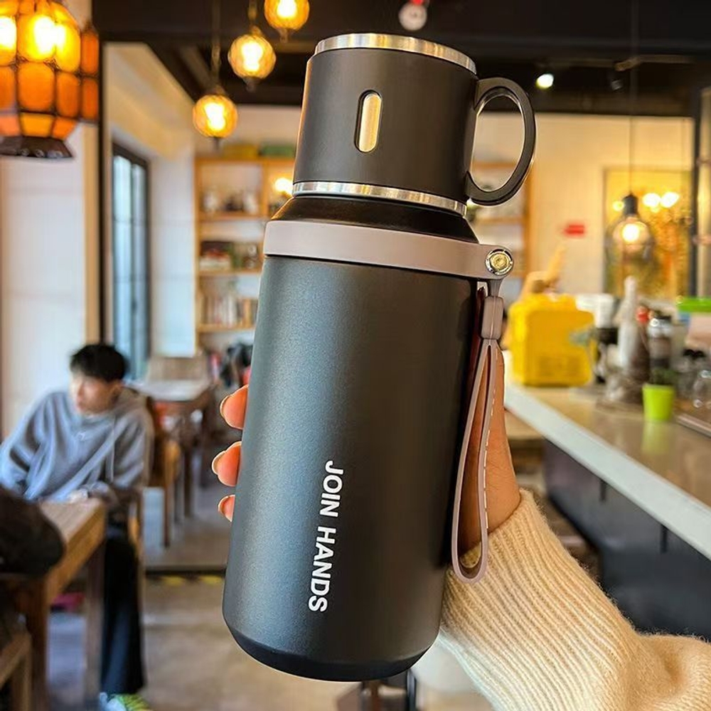 클래식 316 텀블러 보온보냉 600ml 스텐 휴대용 물병 보온병 그린베이지 - 상세 이미지 5