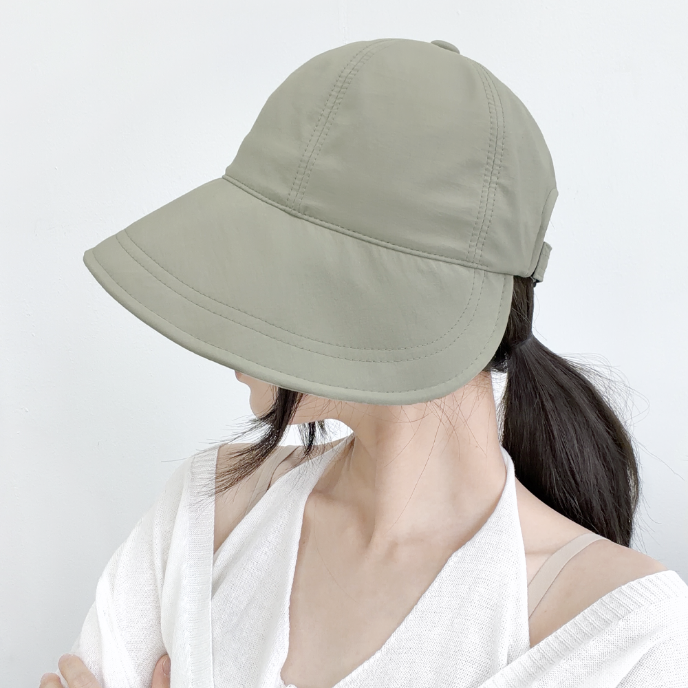 모트 바스락 버킷햇 여성 여름 벨크로 챙넓은 물놀이 모자 이미지 4
