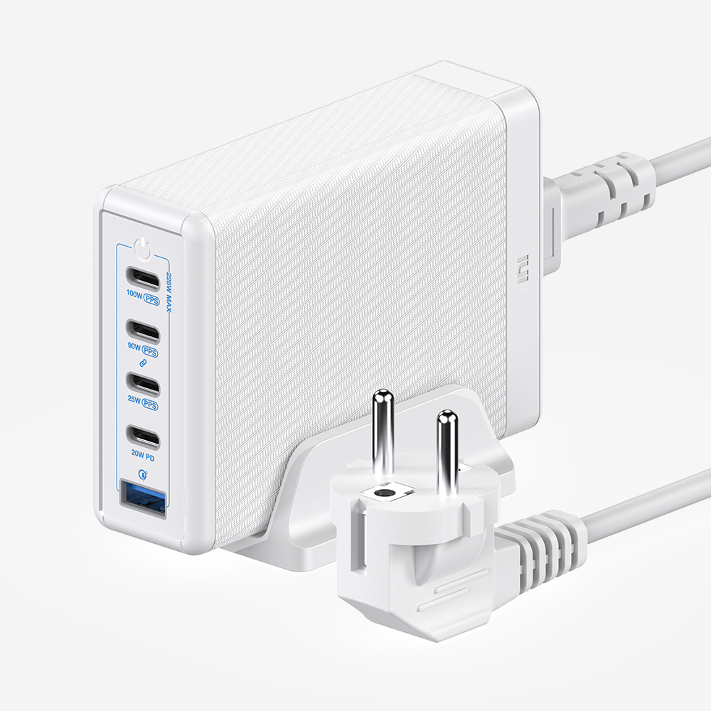 USB PD 228W PPS GaN 접지 멀티 초고속 충전기 GE510 화이트