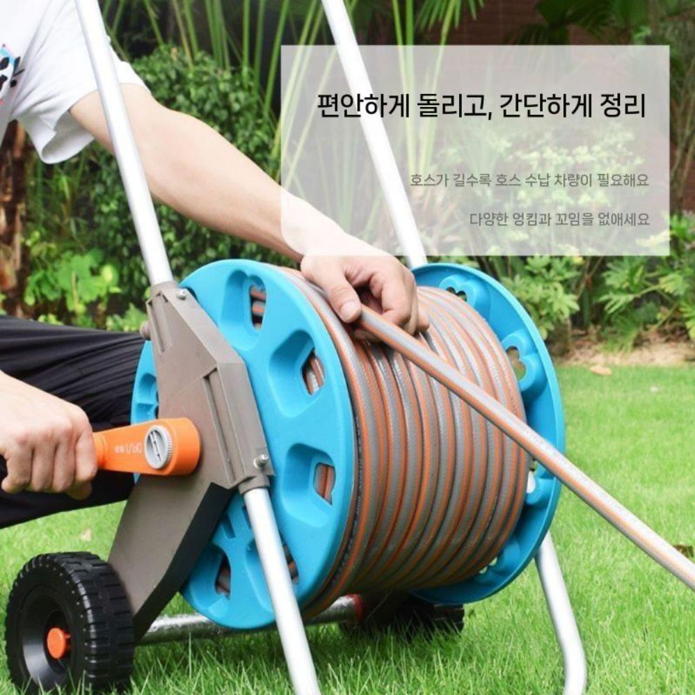 호스릴 분사기 이동식 농장 고압 원예 워터릴 가정용 권취기 물뿌리개 세차(1) - 상세 이미지 4