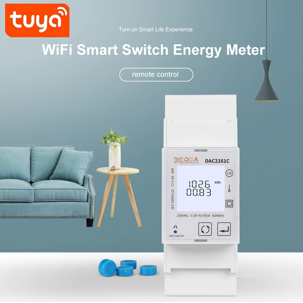 스마트 단상 미터 ZigBee 회로차단기 80A 다속도 레일 미터링
