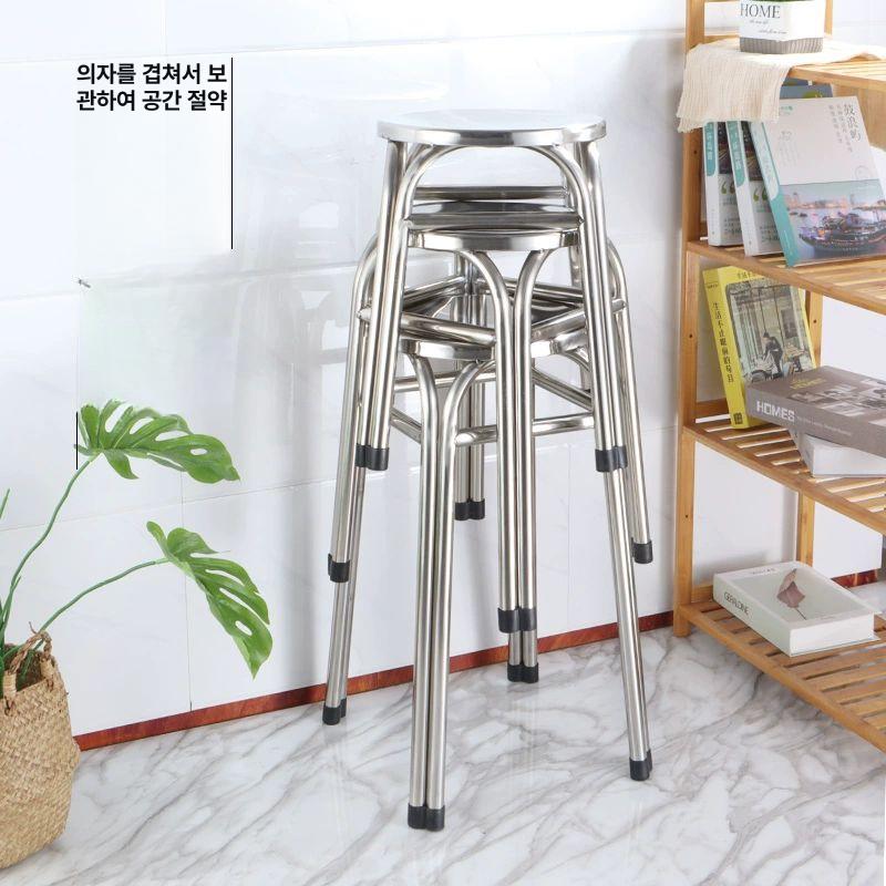 다용도 스텐스툴 높이 체어 스텐의자 미니스툴 올스텐 업소용 현관 모던 등받이없는 - 상세 이미지 2
