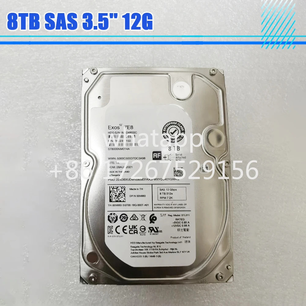 8TB SAS 3.5인치 12G 00N660 ST8000NM014A 서버 하드 드라이브 HDD