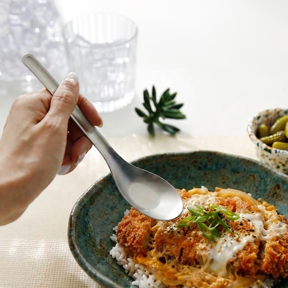 스텐 빙수스푼 요거트 아이스크림 화채 팥빙수 디저트 우동 국물 마라탕 S(소형), 실버샤틴 숟가락 - 상세 이미지 4