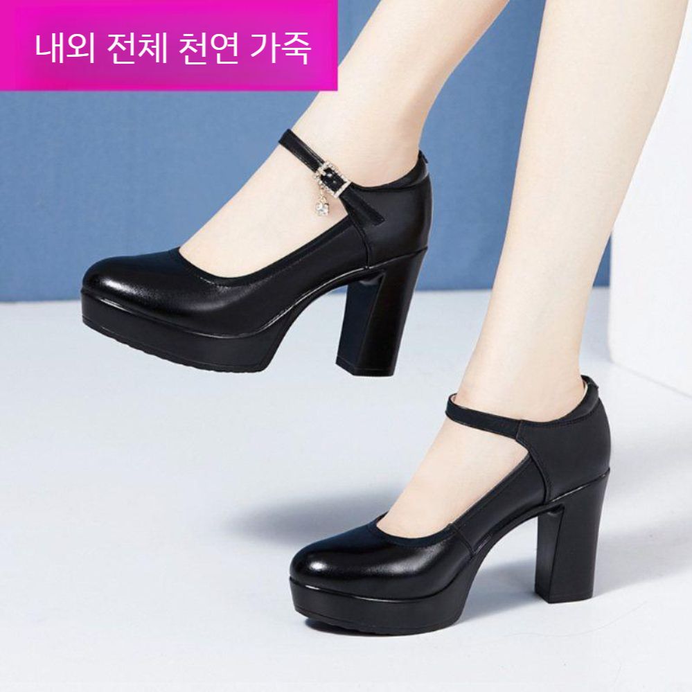오픈토 웨딩샌들 키높이 스트랩 통굽 여성 토오픈 하이힐 여름 슬리퍼 펌프스 구두 여자 슈즈 - 상세 이미지 2