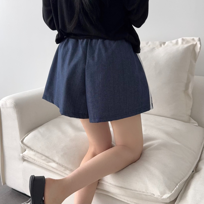 여성 여름바지 라인 데님 숏팬츠 이미지 8