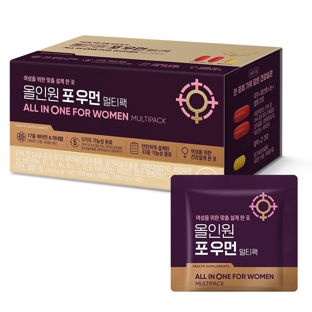 웰라이프 올인원 포 우먼 멀티팩 14포, 1개 - 상품 이미지