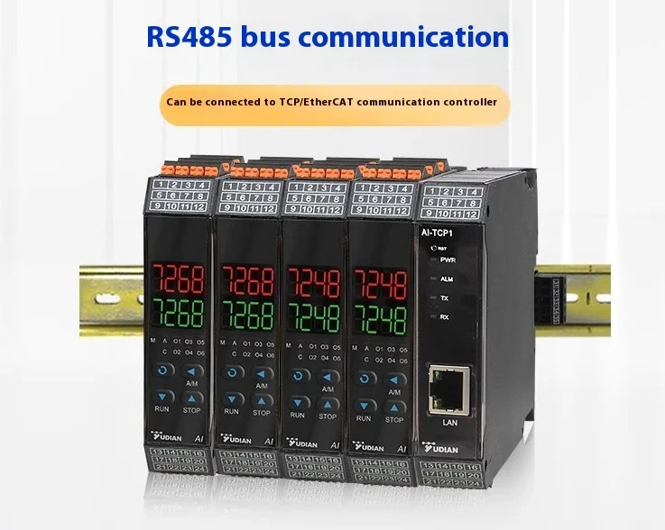 다채널 가이드 레일 온도 220V 고정밀 지능형 PID 조절기 485 통신 제어 24V