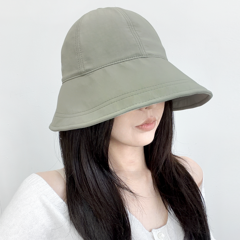 모트 바스락 버킷햇 여성 여름 벨크로 챙넓은 물놀이 모자 이미지 3