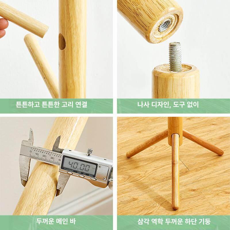 침실 원목스탠드옷걸이 원룸 사무실 원목행거 드레스룸 엔틱 디자인 스탠딩행거 - 상세 이미지 5